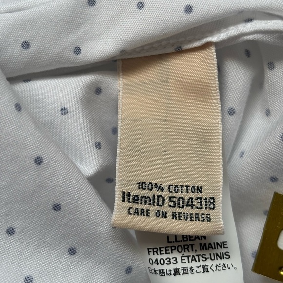 L.L. Bean White Casual Button Down Shirt with Textured Pattern - Picture 5 of 11